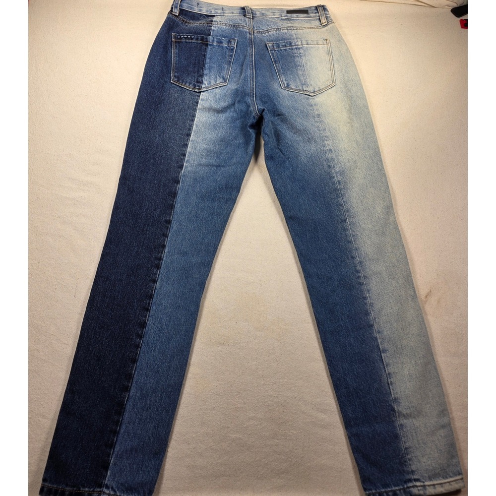 BLANKNYC The Bleecker Multi Tone Blue Colorblock Straight Leg Jean Size 27 - Picture 2 of 8